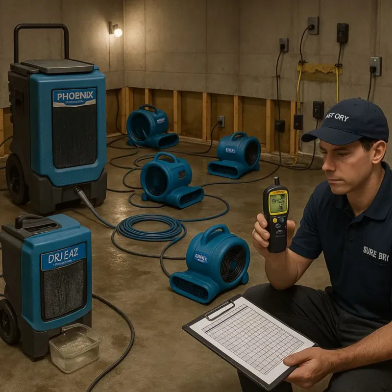 Structural Drying and Dehumidification process in Marked Tree, AR